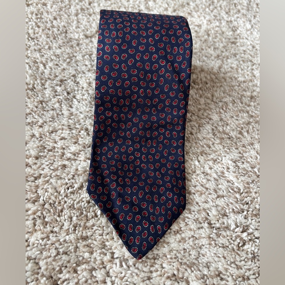 Christian Dior 100% Silk Tie Navy Blue - Picture 1 of 7